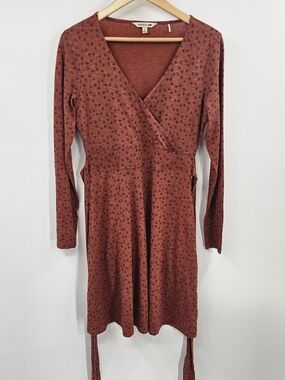 Toad&Co Orange Knit Wrap Dress Size Small